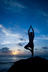 Yoga at sunset