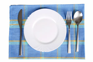 Place setting on a table
